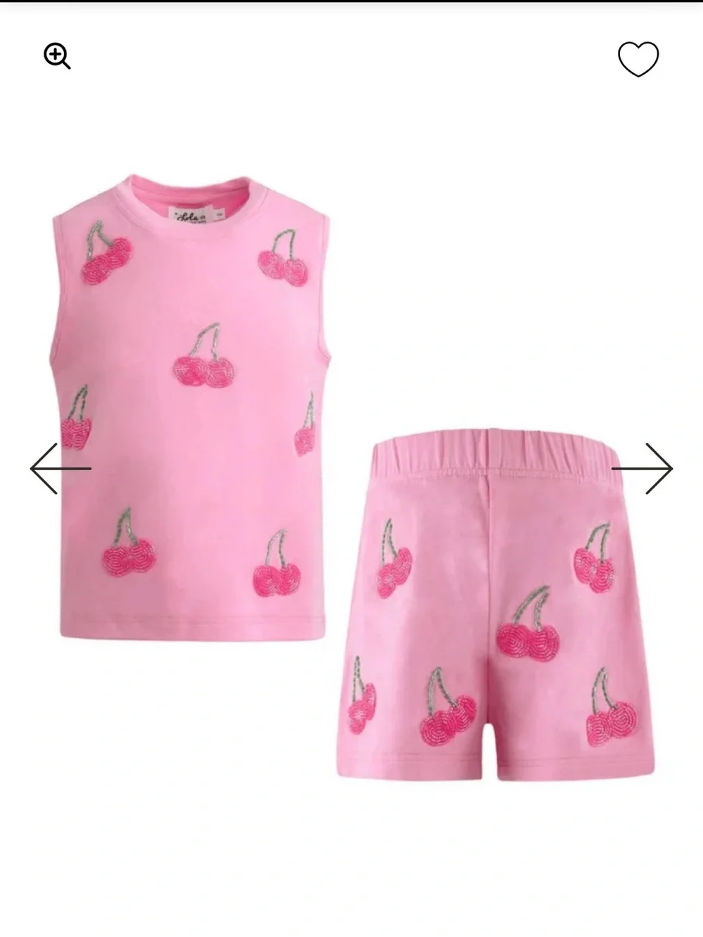 Lola + The Boys Pink Cherry Print Tank Top - Girls Matching Set